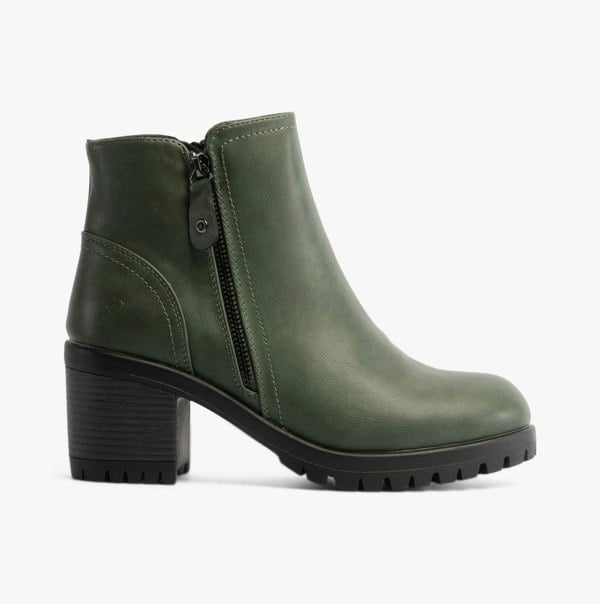 Heavenly Feet LARKIN Womens Ankle Zip Boots Forest