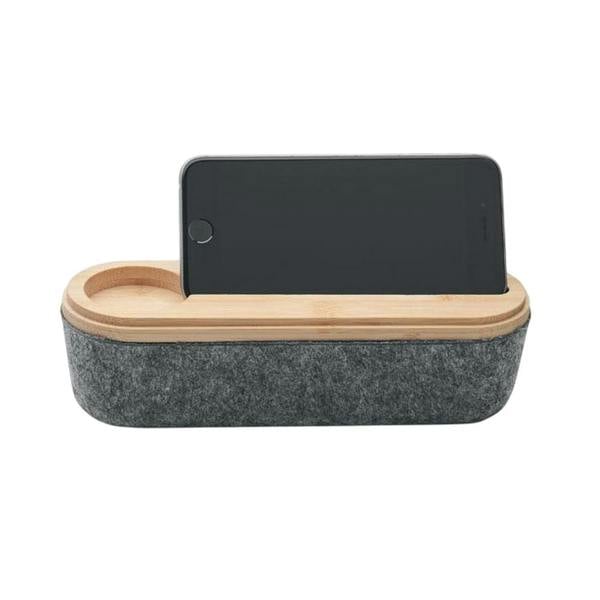 MidOcean Mile RPET Felt Pencil Case - Wood/Dark Grey - 