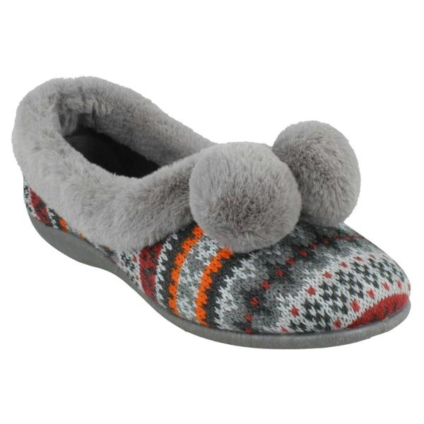 Rose Bank Ladies Rose Bank Memory Foam Aztec Print Pom Pom Slippers Lizzy
