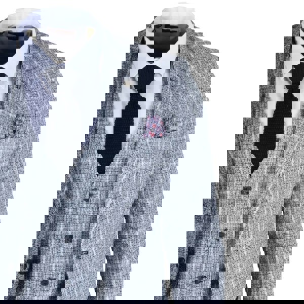 TruClothing IM11 - Men's Light Blue 3 Piece Plaid Check Suit