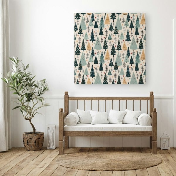 Warren Reed Boho Inspired Christmas Tree Pattern Canvas