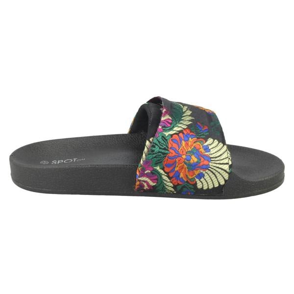 Spot On Ladies Spot On Chinese Print Mule Sandals
