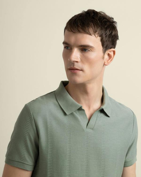 Larsson & Co Arne - Stripe Textured Polo Shirt