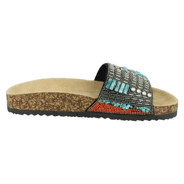 Spot On Ladies Spot On Beaded Mules F00348