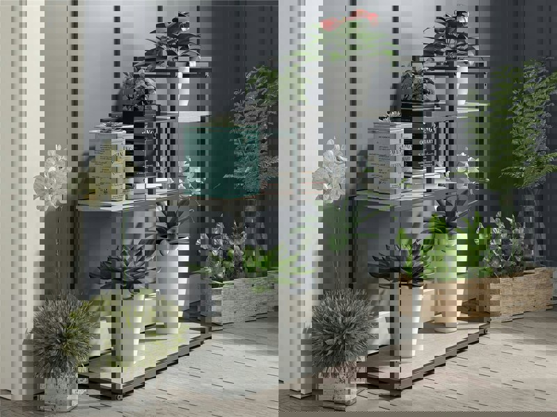 Dorel Home Weston Plant Stand with 3 Shelves Black/Natural