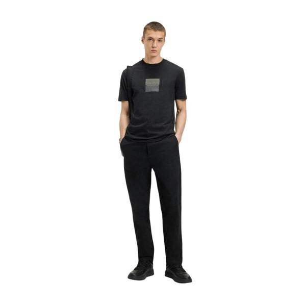 Hugo Mens Split Logo Cotton Jersey T-Shirt - Black - 