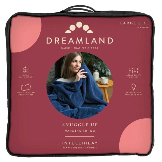 Dreamland Snuggle Up Warming Throw-Navy 120X160cm