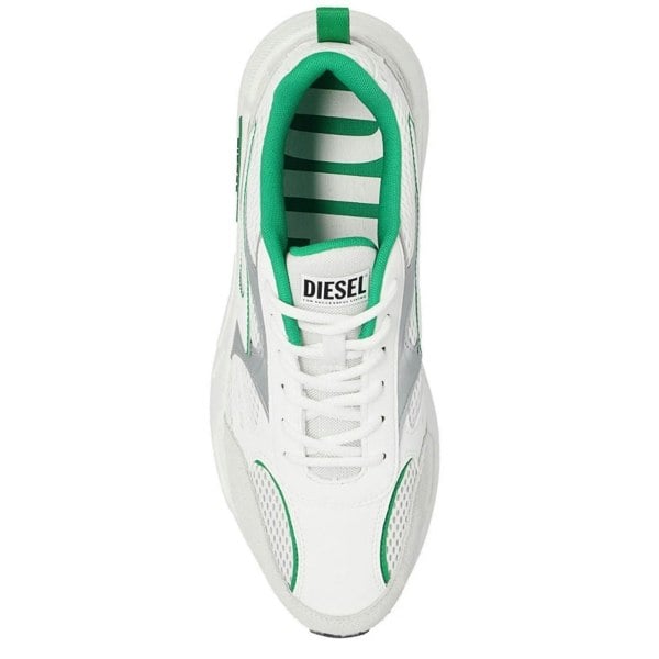 Diesel Green Style S-Serendiptiy Sport White Sneakers UK 7