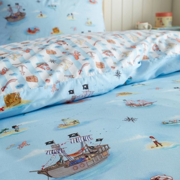 Belle & Boo Pirates Reversible Cotton Duvet Cover Set Blue