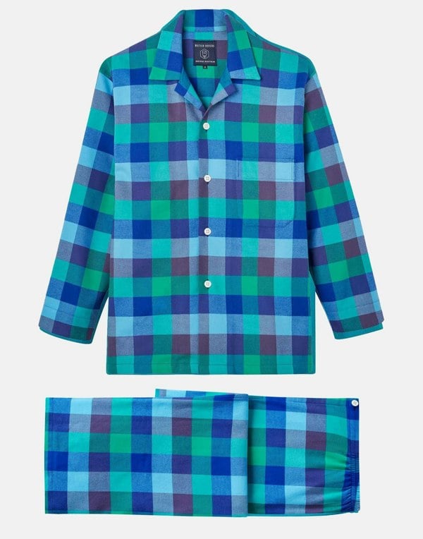 Men's Brushed Cotton Pyjama Set –  Blue Shire Square - British Boxers