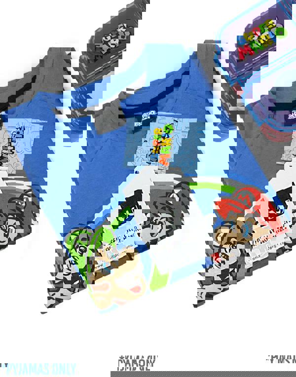 Nintendo Boys Blue Mario & Luigi Long Sleeve Long Leg Pyjama Set