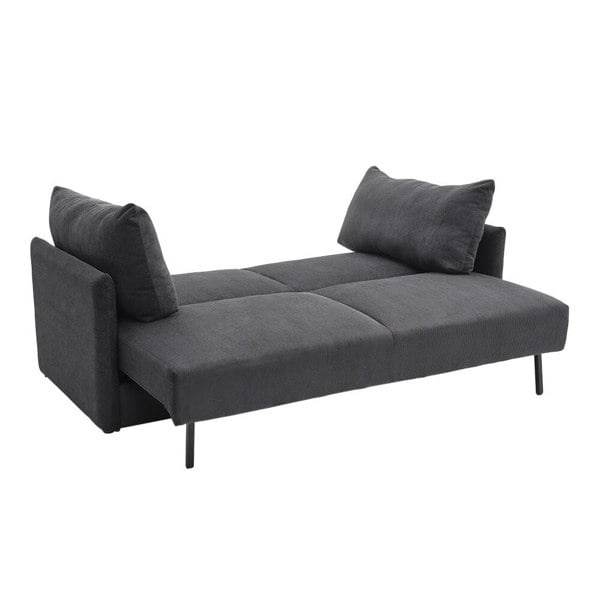 Grey 3-Seater Sleeper Sofa Bed polyester/corduroy Living and Home 