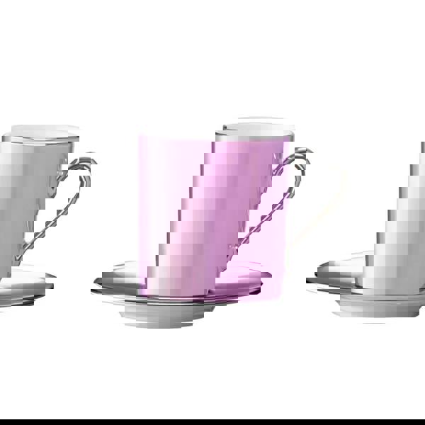 LSA Palazzo 100ml Porcelain Coffee Cup and Saucer Pink
