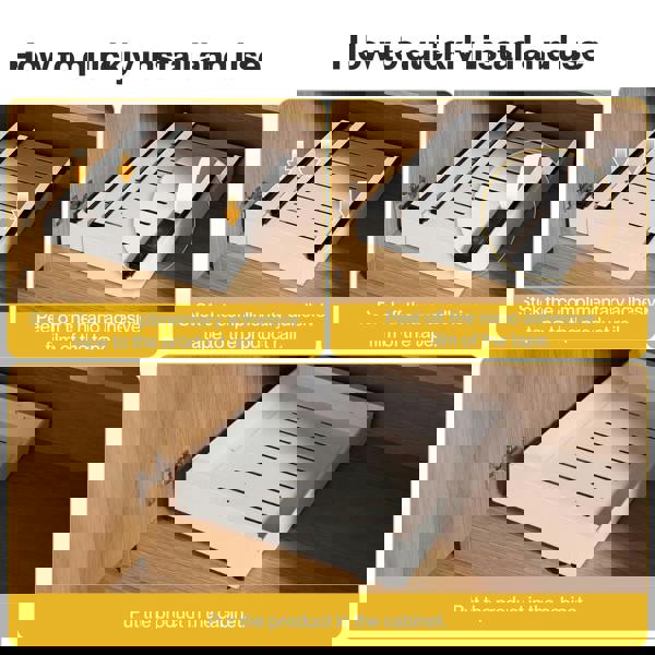 TOQUE Pull Out Cabinet Organizer Adhesive 2 Pcs Expandable White Storage Drawers