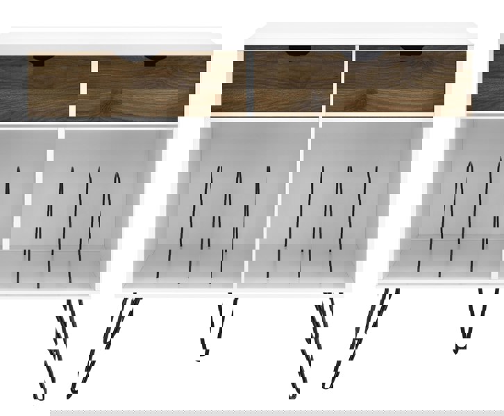 Dorel Home Concord Turntable Stand with 2 Drawers White / Oak Look