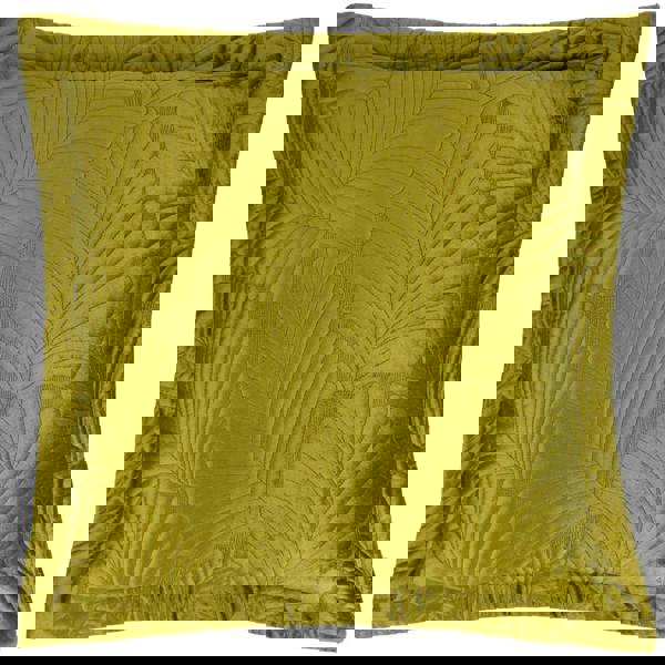 Paoletti Palmeria Velvet Quilted Cushion Cover - Moss