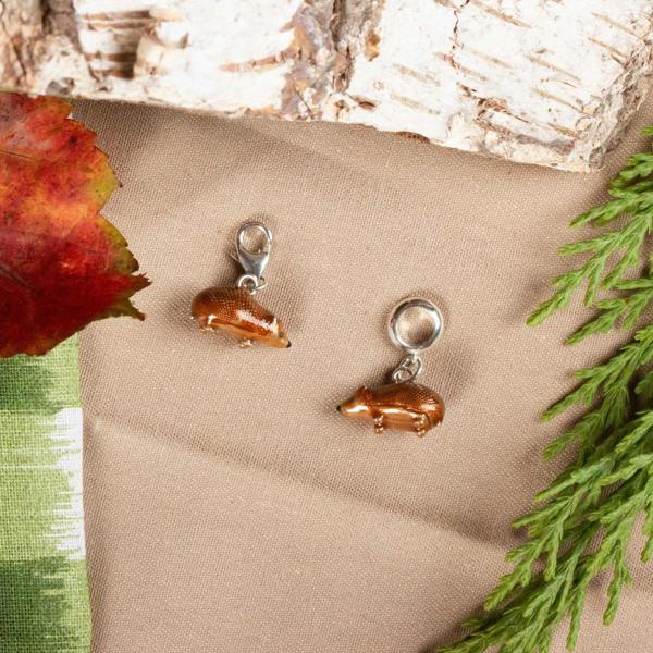 Hedgehog Charm - Enamelled Sterling Silver - MYLEE London