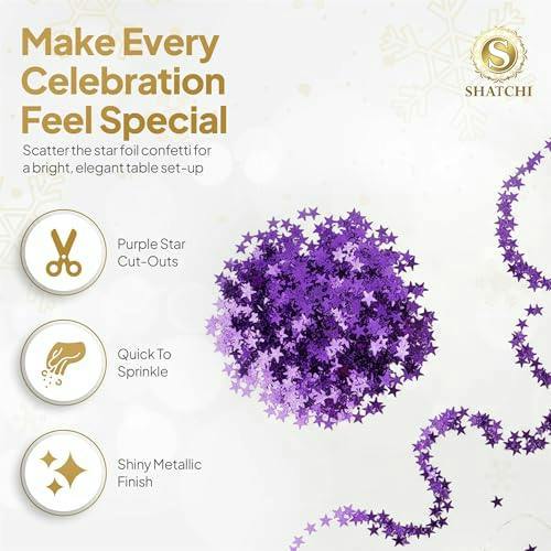 Purple Star Confetti Table Scatter for Birthday Parties, Weddings and Festive Events image 5