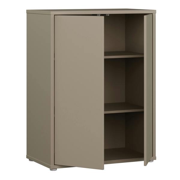 Furniture To Go Alice Springs Tall 2 Door Cupboard with Push-to-Open Doors in Taupe