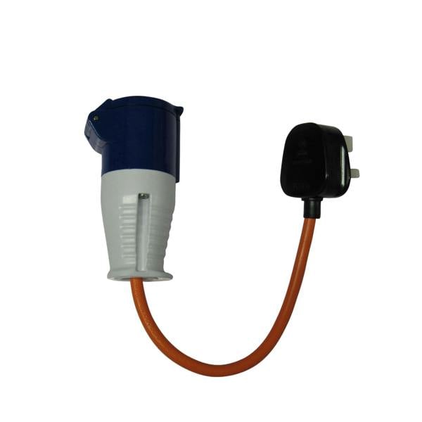 Fly Lead Socket Converter 13A Plug to 16A Socket (Cable Caravan RV Motorhome Adaptor)