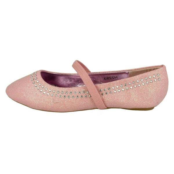 Spot On Girls Spot On Glitter Elasticated Strap Flats