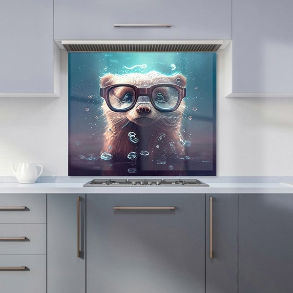 Warren Reed - Designer Ferret With Glasses Splashart Water Kitchen Splashback