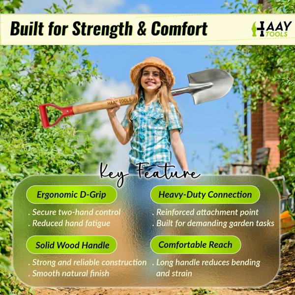 HAAY TOOLS Garden Fork Heavy Duty, Shavings Fork, Spade Handle, Shovels, Broom Handles Wood
