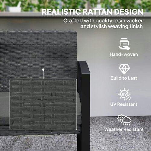 Wyld Haus Haloka Rattan Light Grey 2 Seater Outdoor Garden Bench