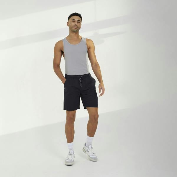 Brave Soul Black Recycled Cotton Elasticated Waist Shorts - Black Image 3