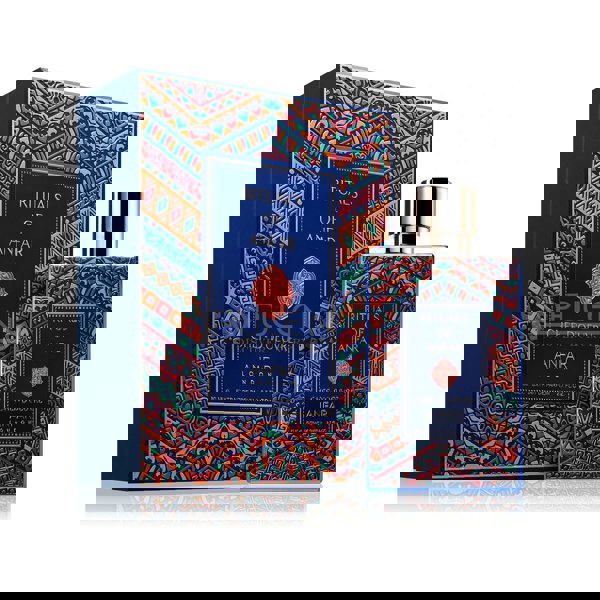 Chef-D_Oeuvre Rituals of Anfar perfume bottle and packaging with intricate design on a white background