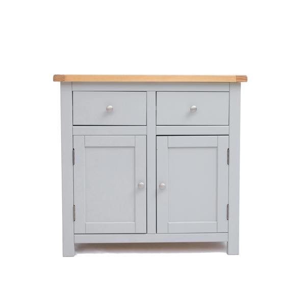 Argenta Light Grey 2 Drawer 2 Door Sideboard Chrome Knob