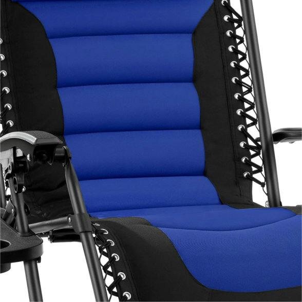 Groundlevel Set of 2 Luxury Extra Wide Gravity Garden Sun Lounger / Relaxer Chair Pair