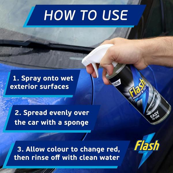 FLASH Fallout Remover 500ml Removes Iron & Contamination from Wheels & Paint