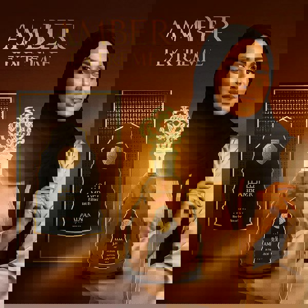 Adyan Amber Extreme 100ml Extrait de Parfum lifestyle model shot