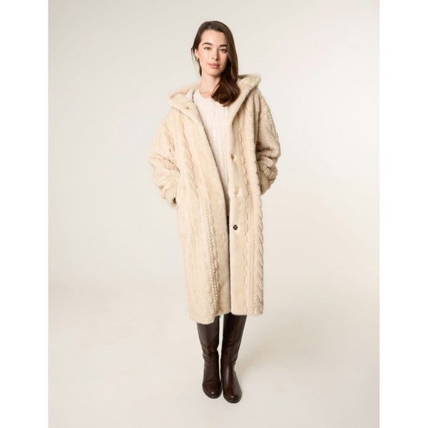 Blue Vanilla Long Faux Fur Cardigan