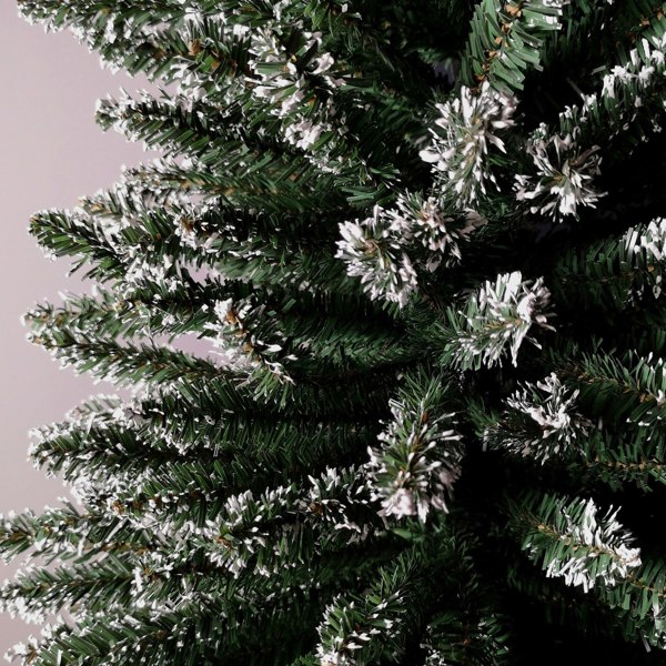 Samuel Alexander 6.5ft (2m) Pencil Style Slim Snow Tipped Artificial Christmas Tree in Green
