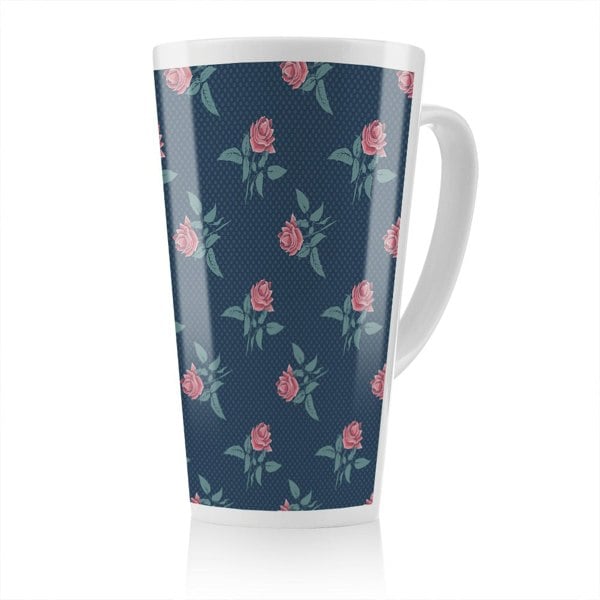 Benjamin Tate Design Roses & Spots Print Latte Mug