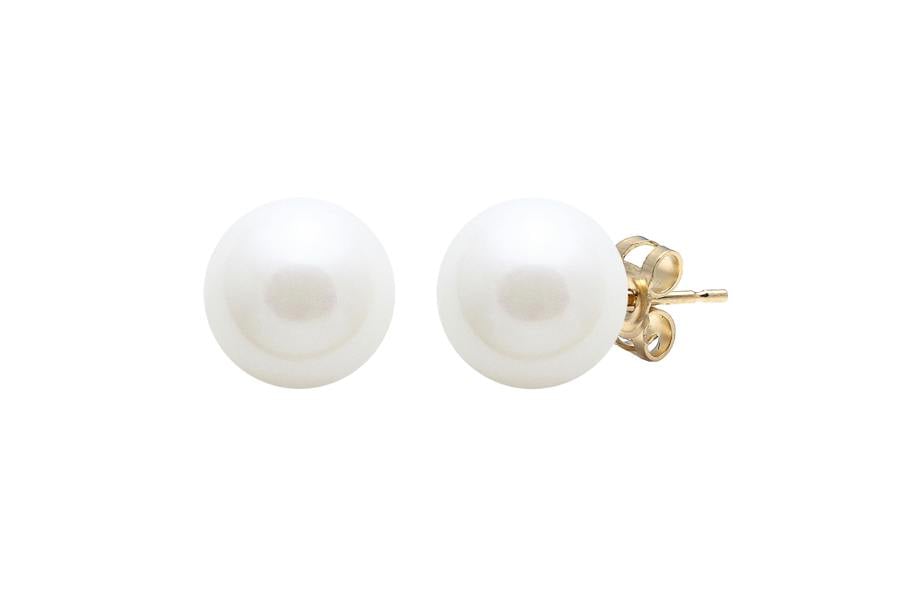 Sarah Layton Freshwater Pearl Stud Earrings, 9-9.5mm - 9ct Yellow Gold - ESRWYG9