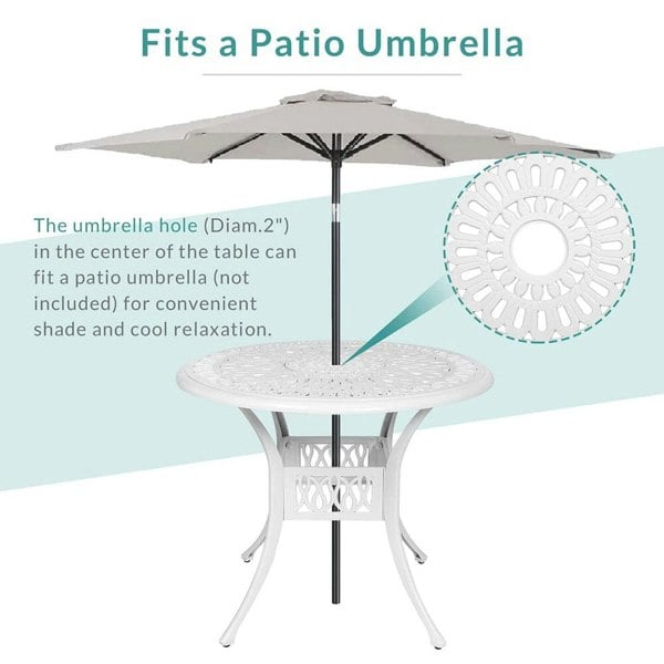 Garden Bistro Table Round Hollow Table with Parasol Hole Garden Dining Tables Living and Home