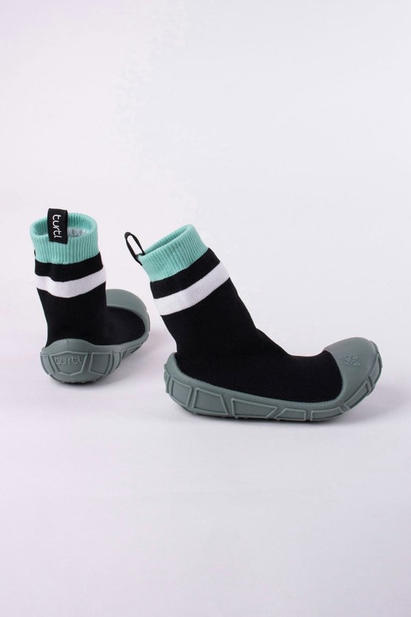 Turtl Kids' Recycled Indoor Outdoor Sock Shoes in Black