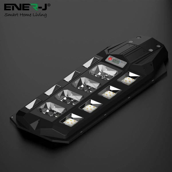 ENER-J 150W Solar Streetlights 6500K with 6V 15W Solar Panel & 18000 mAh Battery & Remote