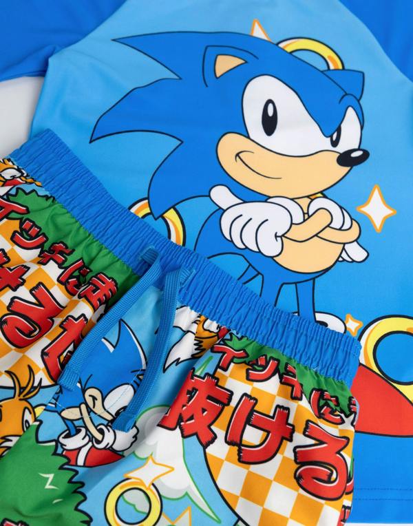 Vanilla Underground Sonic the Hedgehog Boys Blue Gamer 2 Piece Swim Set