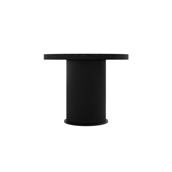Wyld Haus Kanturk Black Wooden Dining Table Pedestal Ribbed Legs