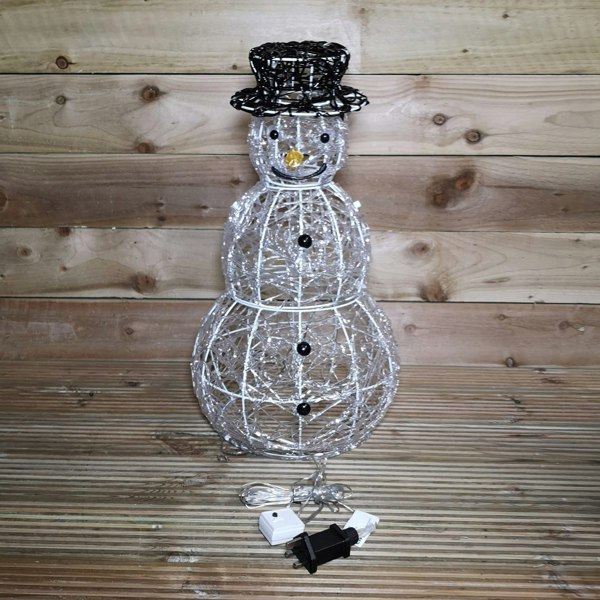 Samuel Alexander 60cm Indoor Outdoor Acrylic Snowman Christmas Decoration with Colour Changing LED