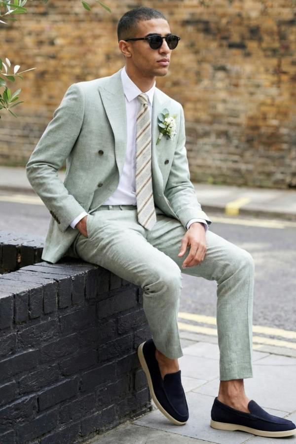 Harry Brown London Giacomo Slim Fit Double Breasted Suit Jacket