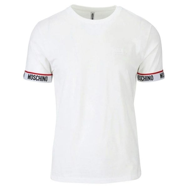 Moschino Taped Sleeve Logo White T-Shirt S