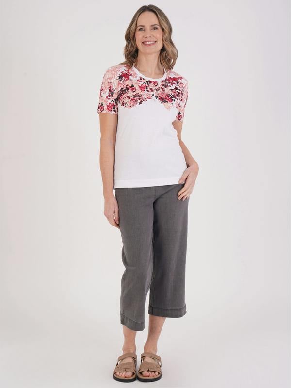 TIGI Cascade Lattice Neck Floral Top