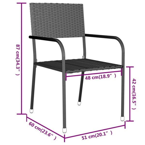 Berkfield 3 Piece Garden Dining Set Poly Rattan Grey