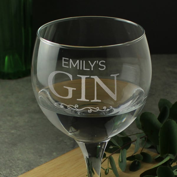 Personalised Memento Company Personalised Gin Balloon Glass
