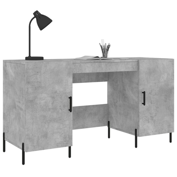 Berkfield Desk Concrete Grey 140x50x75 cm Engineered Wood